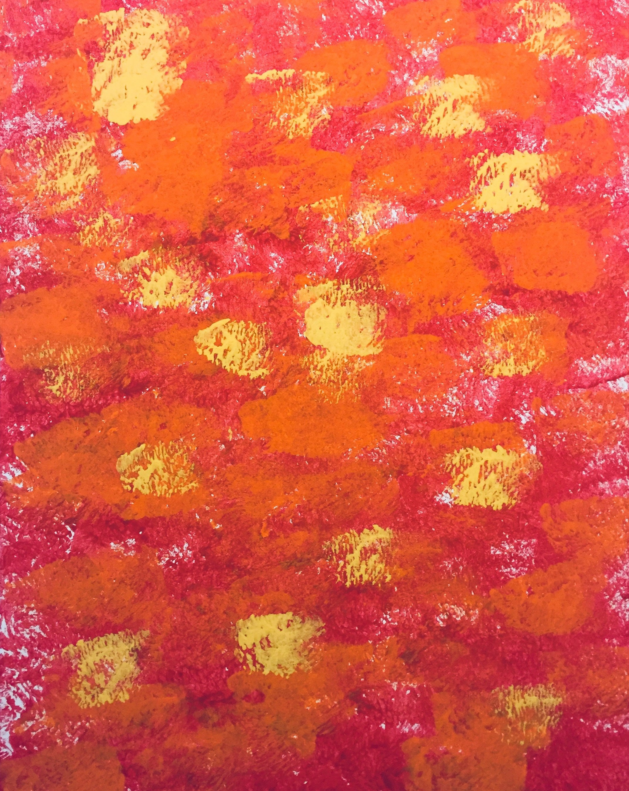 Red Orange Yellow Abstract Acrylic Wall Painting on Canvas 16"x20" - Etsy