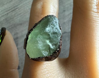 Green Fluorite Ring, Adjustable Ring