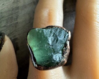 Green Fluorite Ring, Adjustable Ring