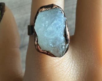 White Fluorite Ring, Adjustable Ring