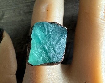 Aqua Fluorite Ring, Adjustable Ring