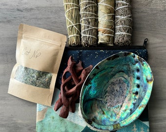 Smudge Bundle 8 pc  "Mountain with full moon"