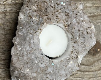 Amethyst Crystal Cluster Candleholder Tea Light, Geode