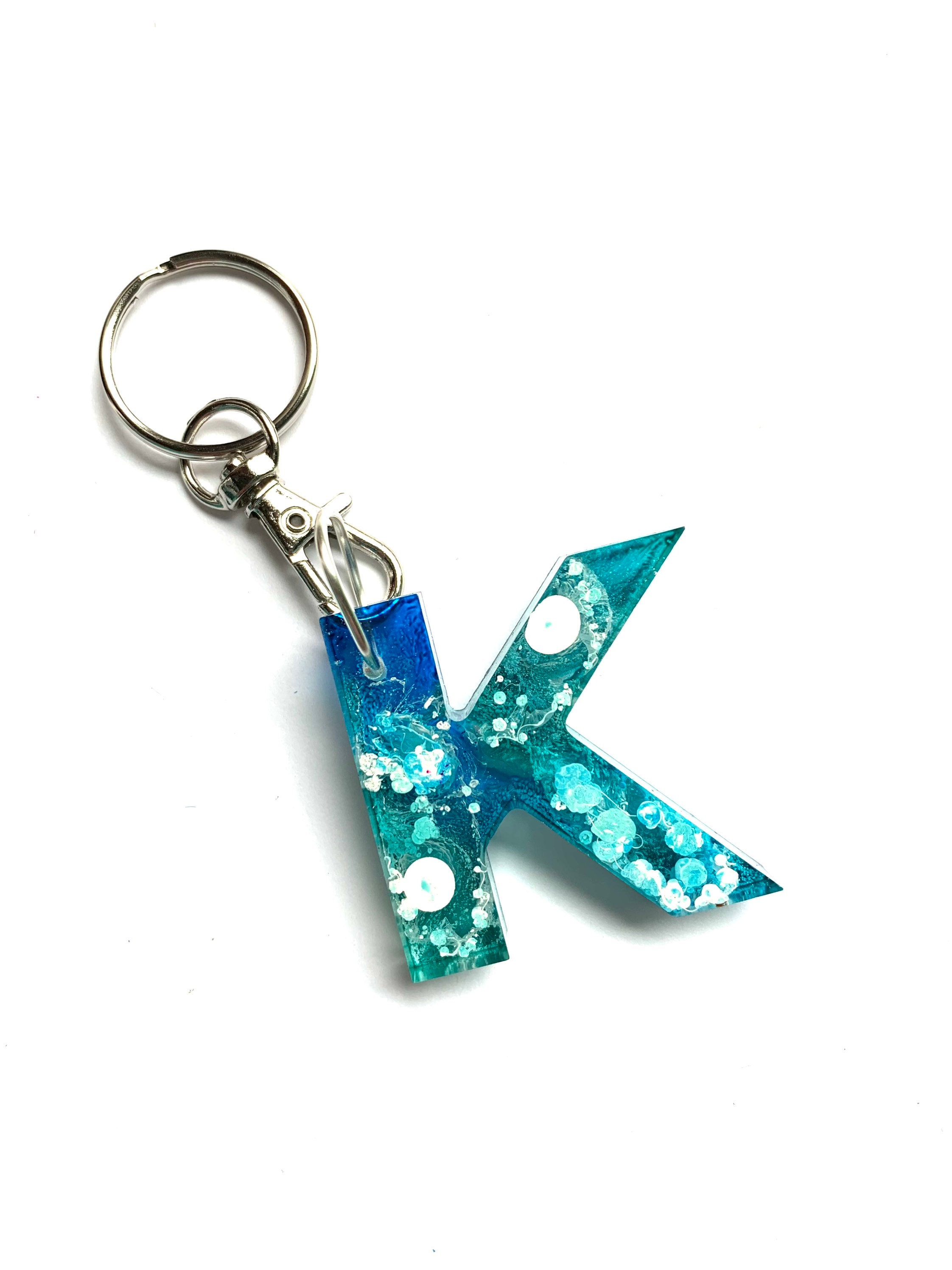 Letter K Keychain Etsy
