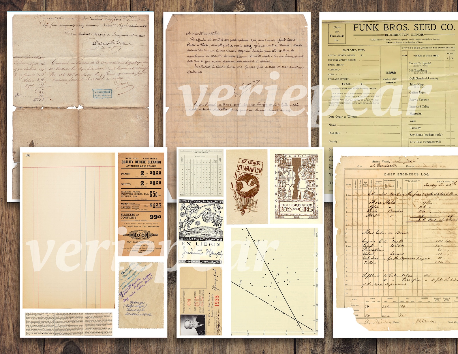 Vintage Junk Journal Ephemera Pack | 50 Pages | Printable Collage Sheet ...