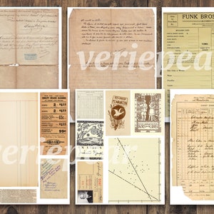 Vintage Junk Journal Ephemera Pack | 50 Pages | Printable Collage Sheet ...