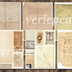 Vintage Junk Journal Ephemera Pack 50 Seiten ausdruckbare Collage Vorlage, digitales Scrapbook Kit, Ledger Seiten, Postkarten, handgeschriebene Briefe Bild 4