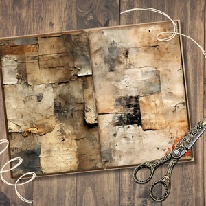 Distressed Junk Journal Pages, Digital Scrapbook Paper Kit, Antique ...