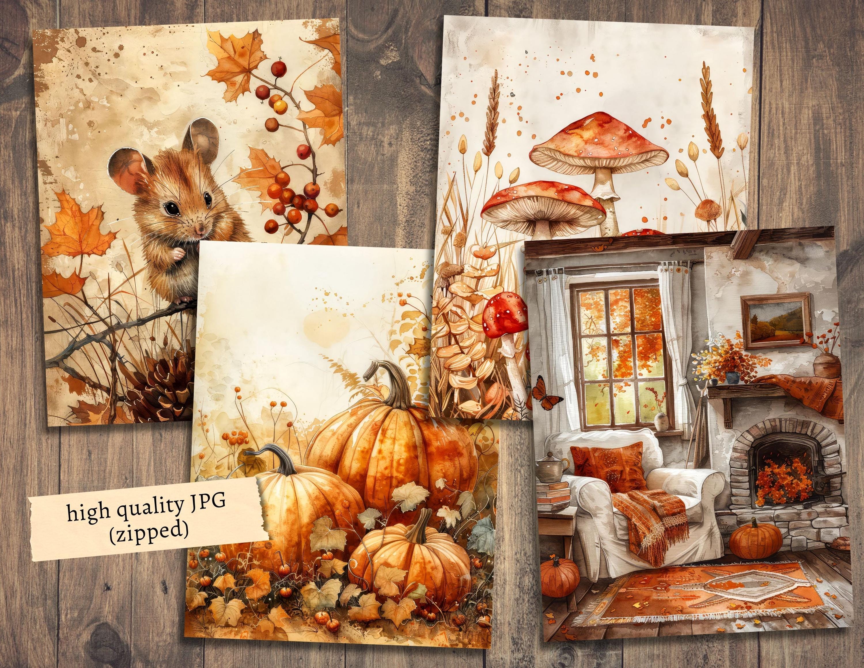 Autumn Digital Papers, Cozy Autumn Scrapbook Kit, Fall Printable, Junk ...