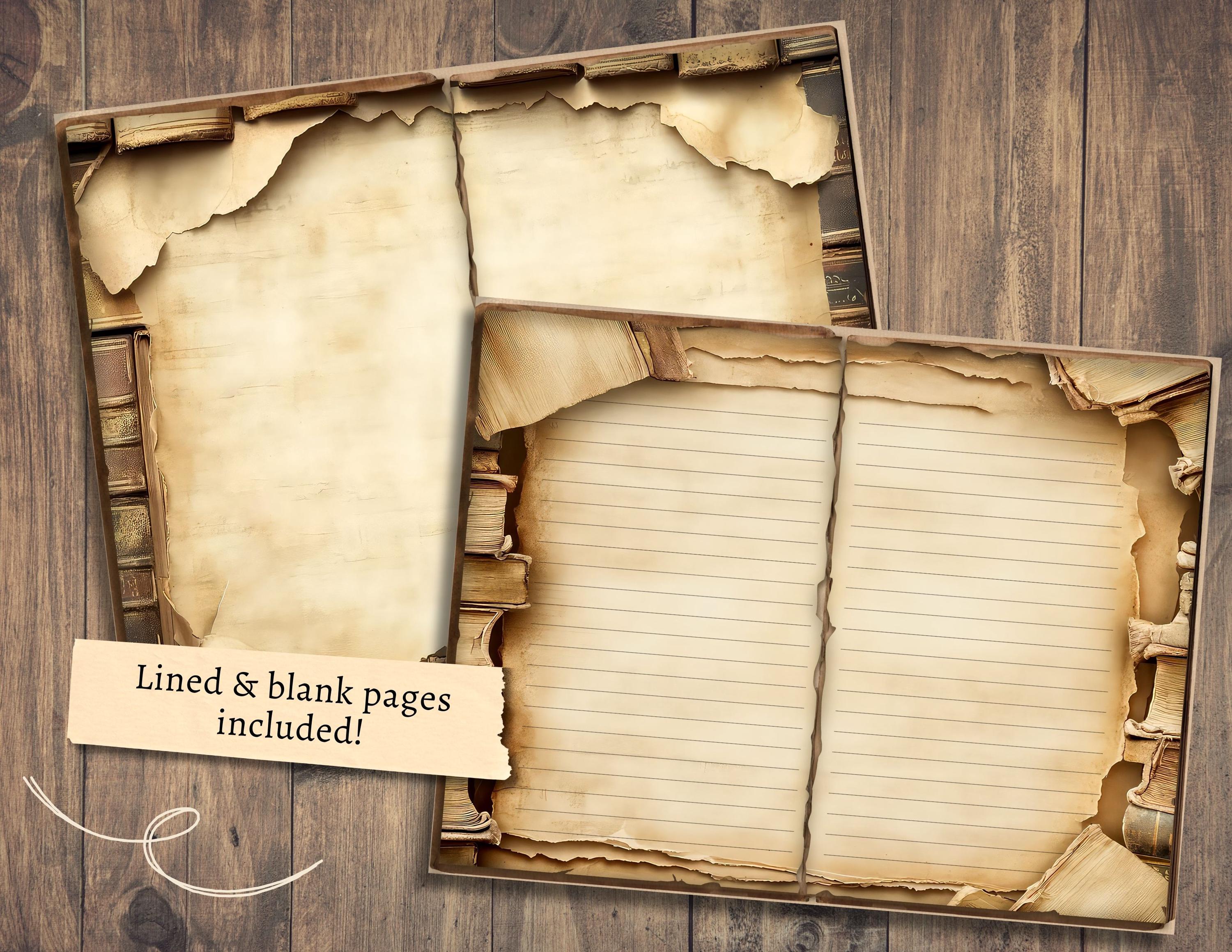 Library of Alexandria Junk Journal Kit, Digital Scrapbook Paper ...