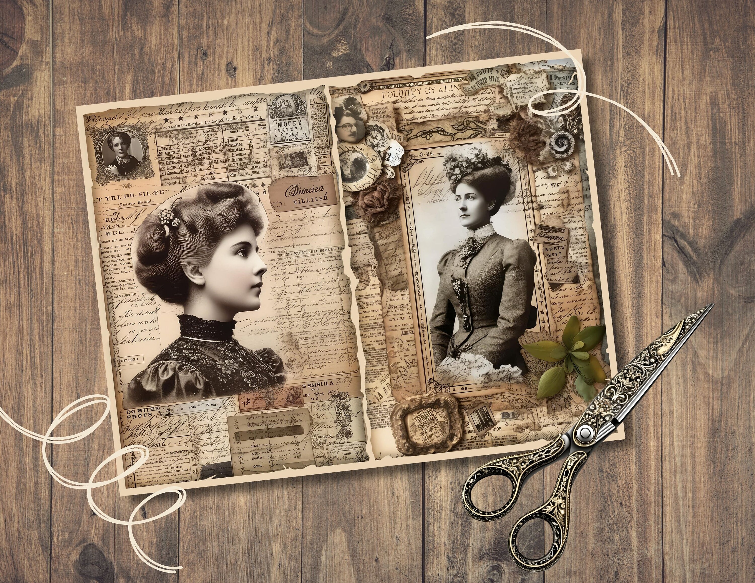 Victorian Women Junk Journal Pages Digital Ephemera Kit - Etsy Australia