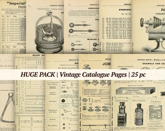 Vintage Catalogue Pages | 25 Pc | Printable Antique Junk