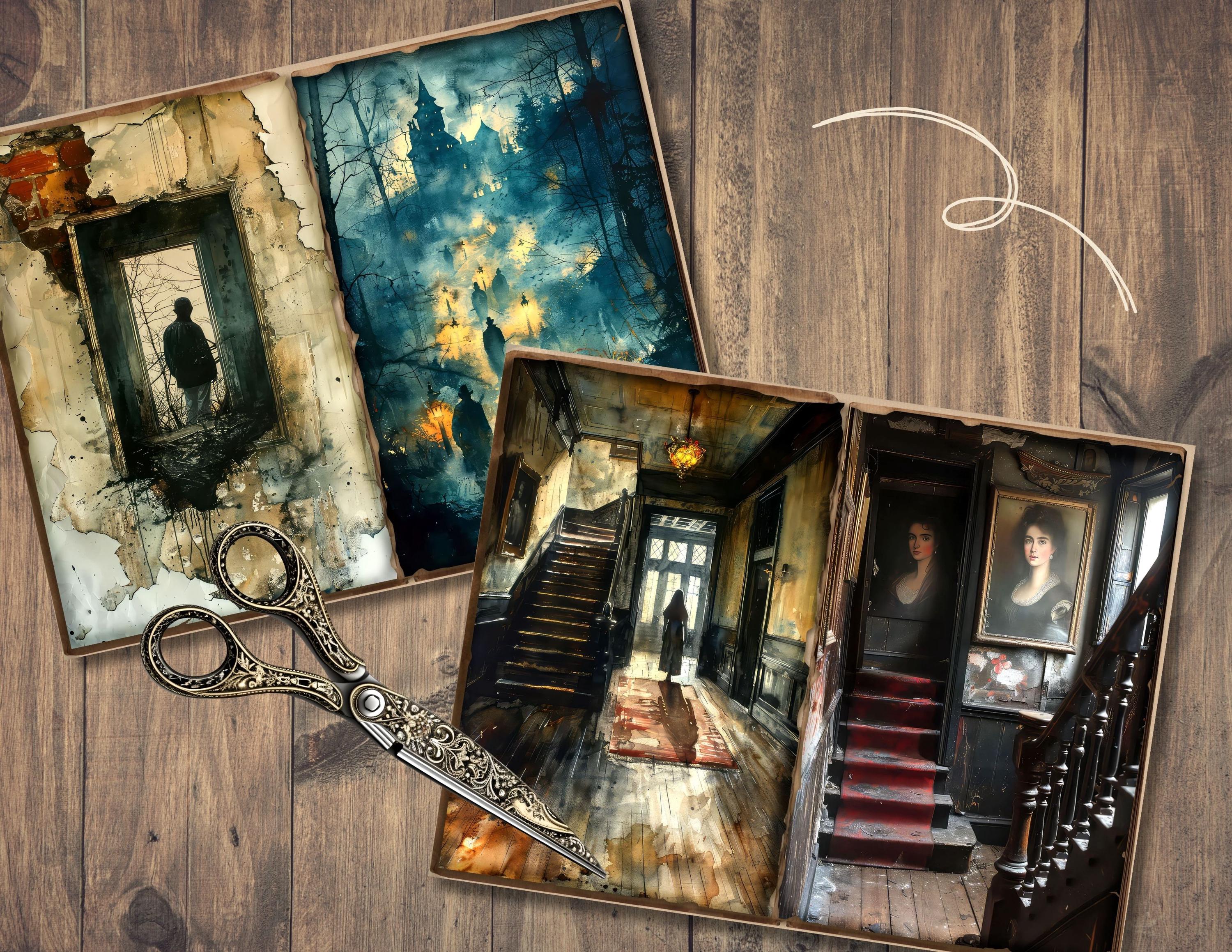 Halloween Junk Journal Pages, Digital Scrapbook, Grimoire Paper Kit ...