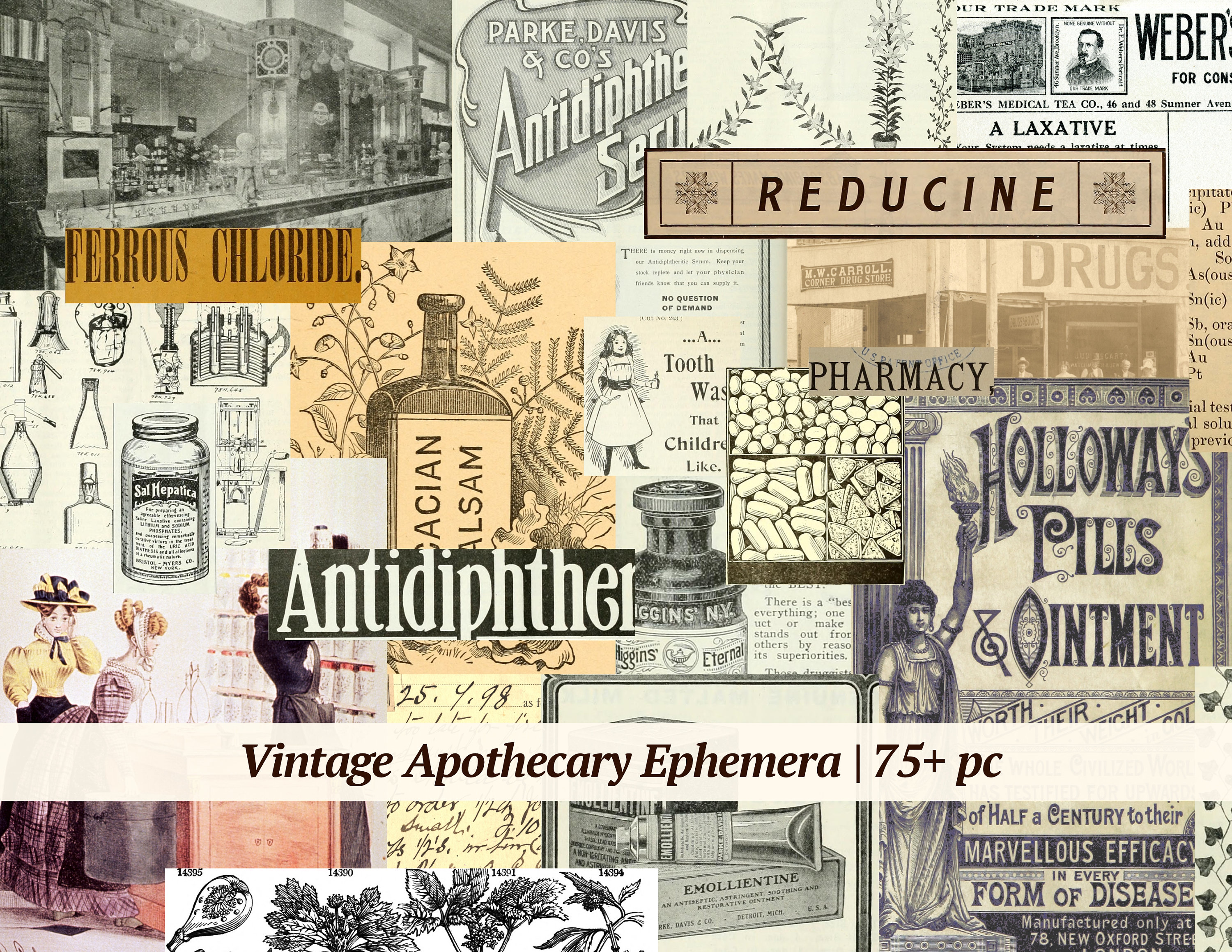 Old pharmacy labels - Etsy 日本