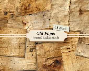 Old Paper Backgrounds, Digital Scrapbook Kit, Antique Texture Printable, Junk Journal Pages, Handwritten Collage Sheet, Vintage Ephemera