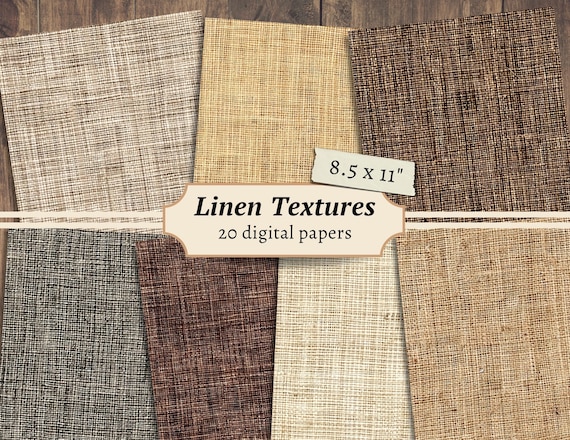 Linen Textures Digital Papers, Neutral Scrapbook Kit, Rustic Printable, Collage Sheet, Junk Journal Page, Brown Backing, Burlap Background