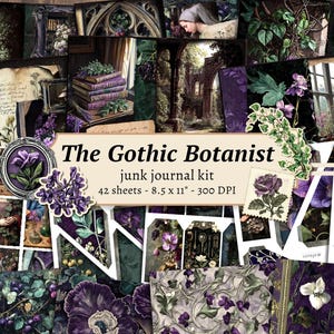 Kit de diario basura de The Gothic Botanist, papel digital para álbum de recortes, imprimible botánico, páginas de jardín victoriano, efímeras vintage, Dark Academia