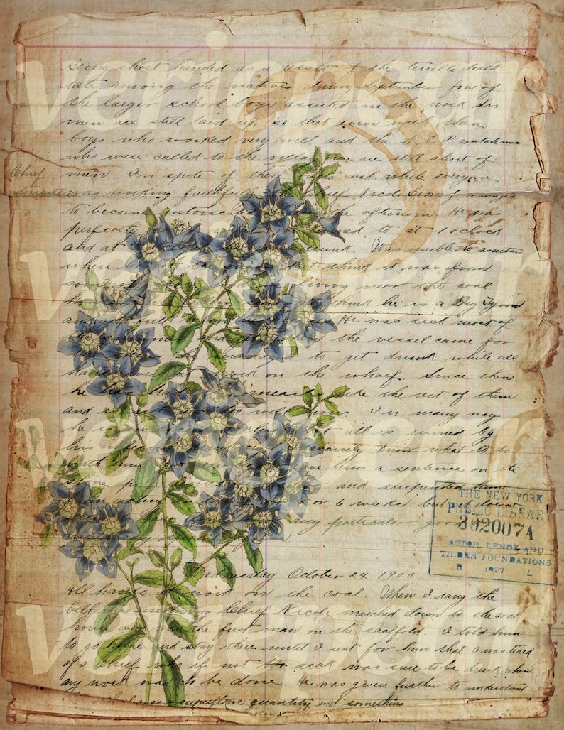 Digital Vintage Botanical Junk Journal Pages | Printable Ephemera ...