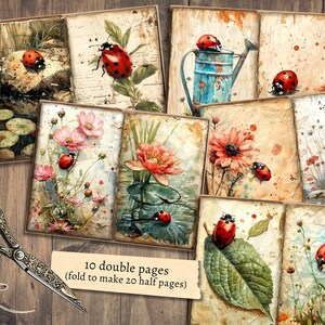 Ladybug Junk Journal Kit, Digital Scrapbook Paper, Ladybird Printable ...