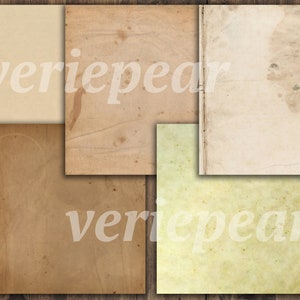 May include: Set of four vintage-style paper textures. The papers are all different shades of brown and beige, with some showing signs of age and wear.