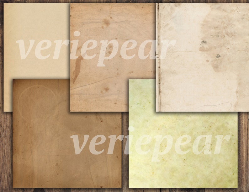May include: Set of four vintage-style paper textures. The papers are all different shades of brown and beige, with some showing signs of age and wear.