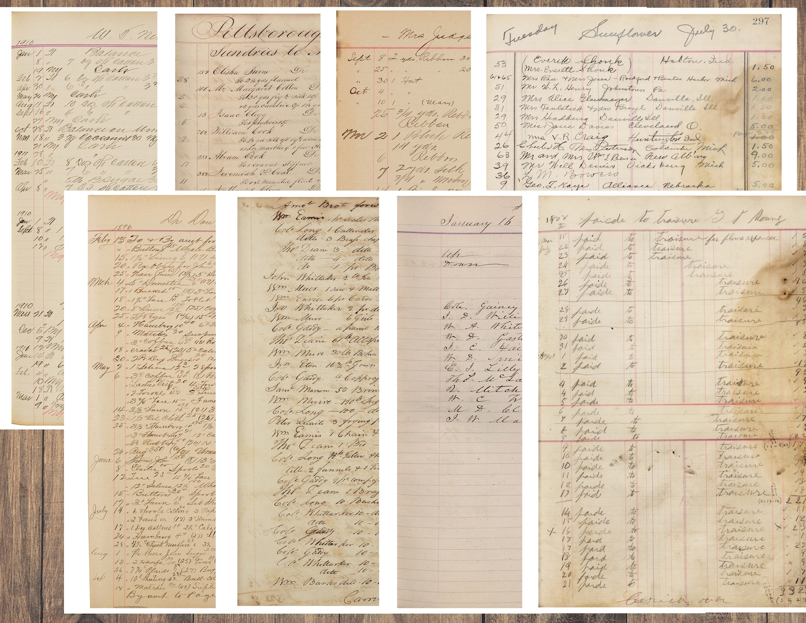 Vintage Ledger Pages | 22 Pc | Printable Antique Junk Journal Paper ...