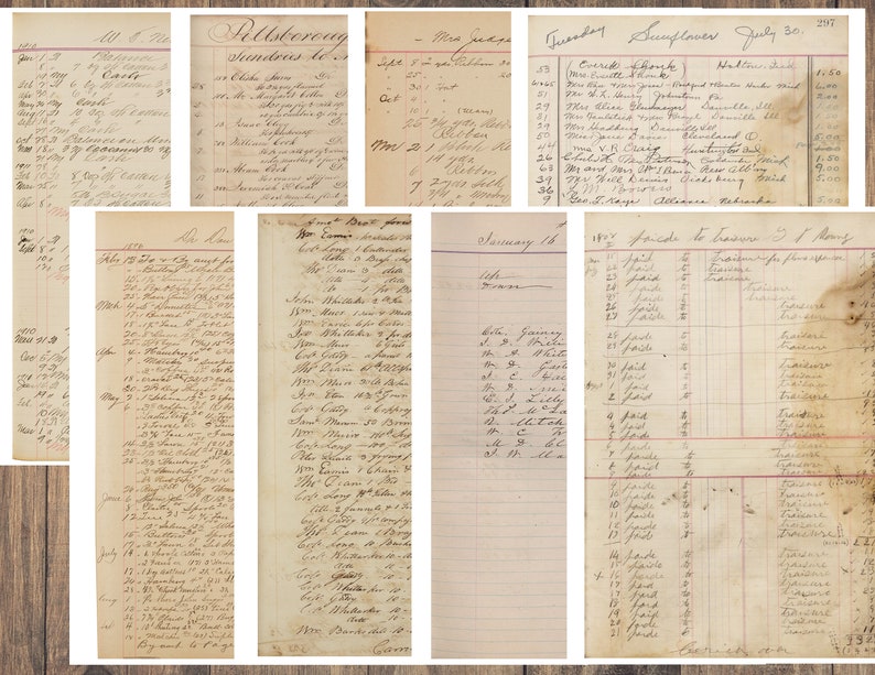 Vintage Ledger Pages 22 Pc Printable Antique Junk Journal - Etsy Canada