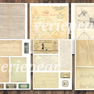 Vintage Junk Journal Ephemera Pack | 50 Pages | Printable Collage Sheet ...