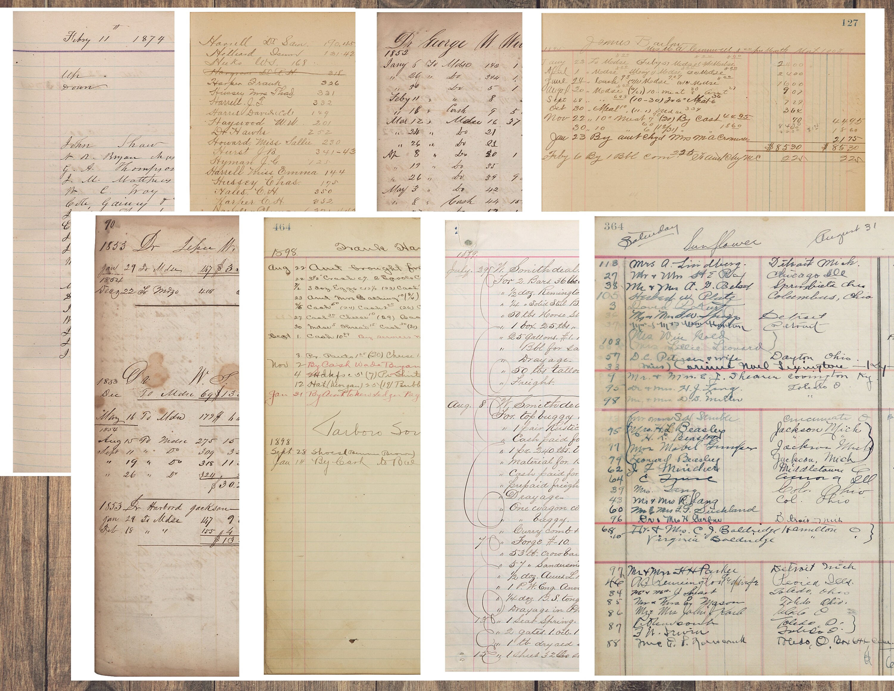 Vintage Ledger Pages | 22 Pc | Printable Antique Junk Journal Paper ...