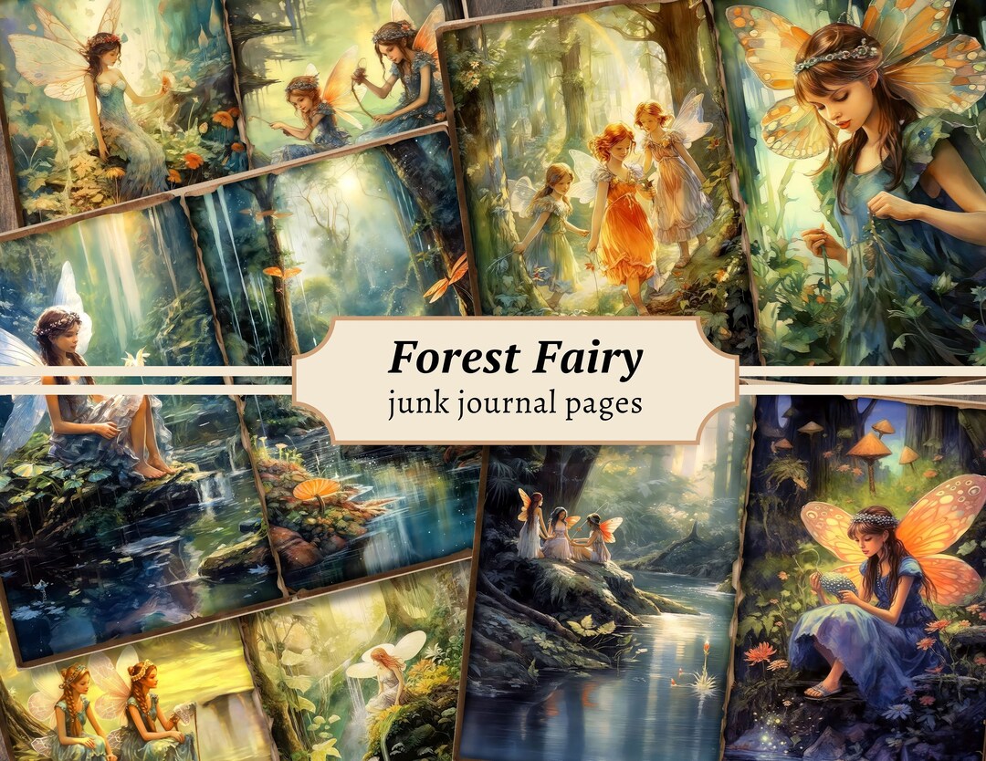 Forest Fairy Junk Journal Pages, Digital Scrapbook Paper Kit, Fantasy ...