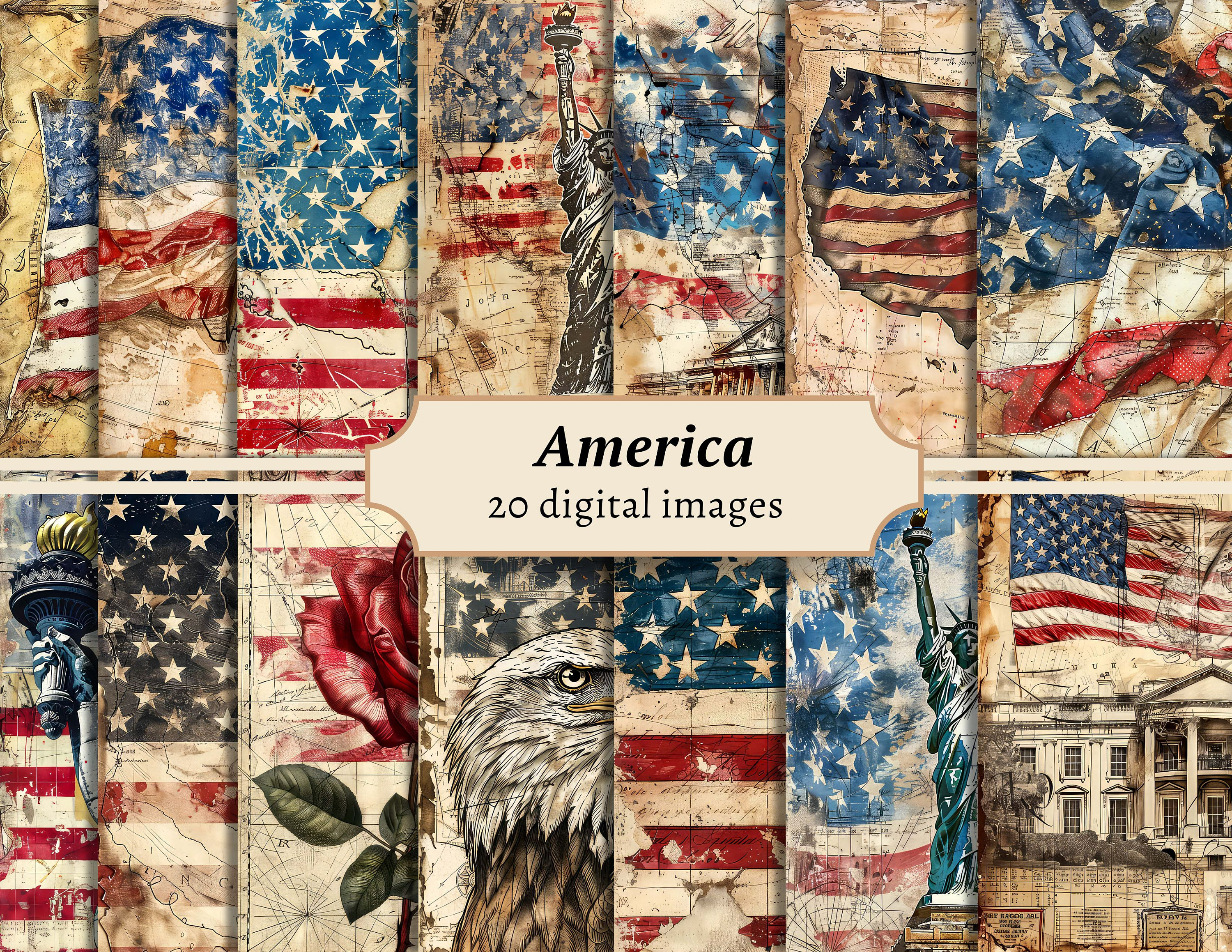 Patriotic wallpaper border - Etsy België, image size:3000x2318