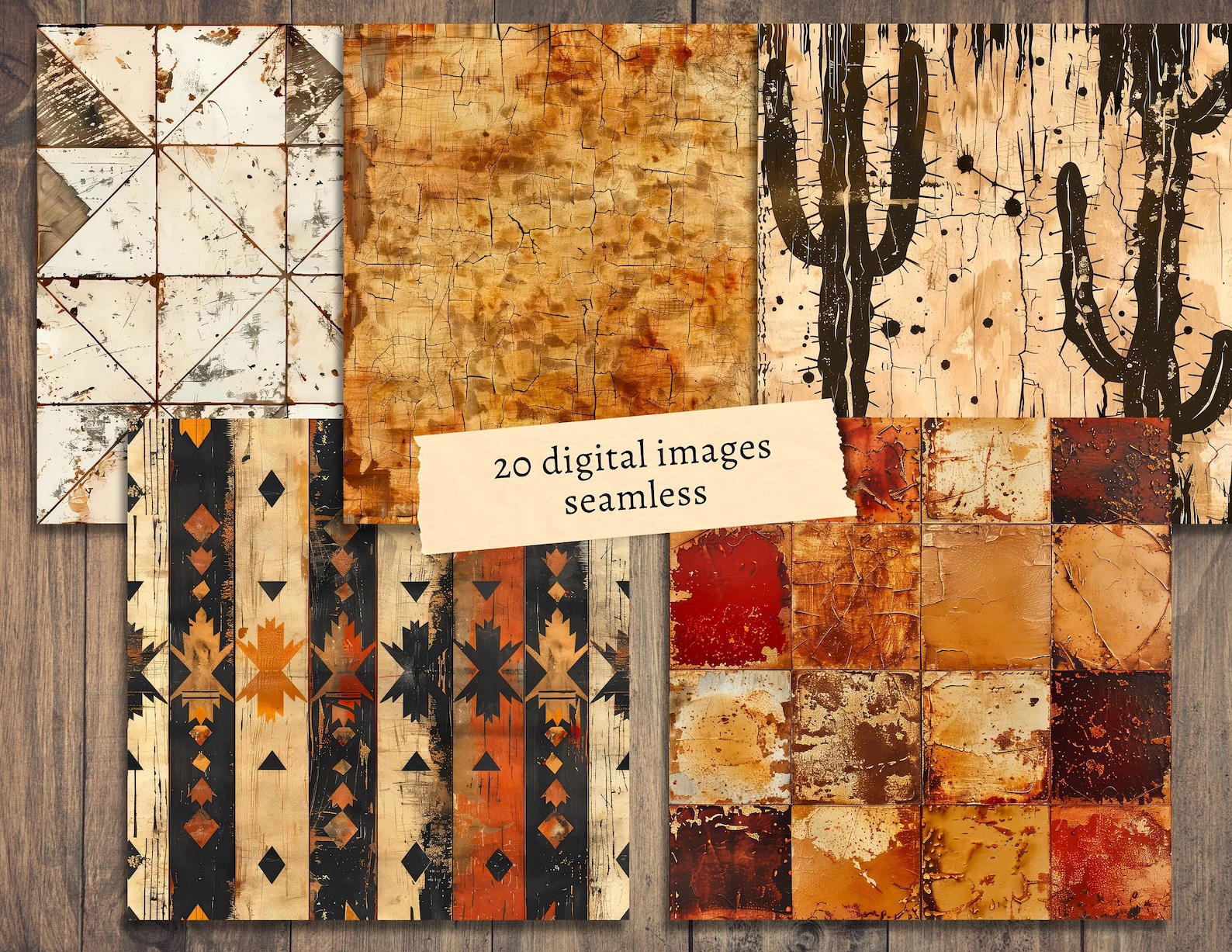 Rustic Western Texture Wild West Textures Seamless Digital Papers, Scrapbook Background Kit ...