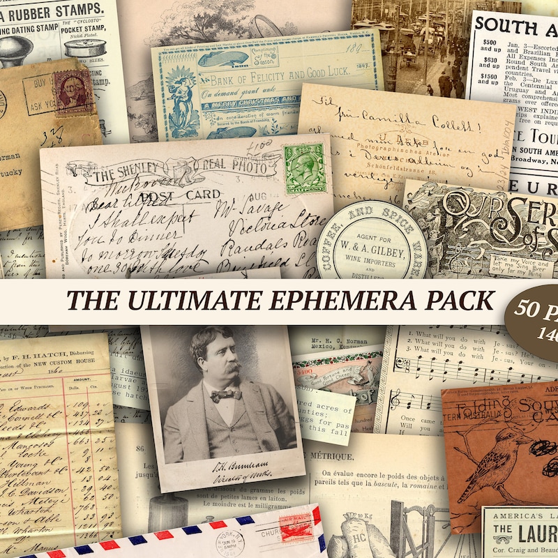 Vintage Stamps Ephemera Pack - Etsy