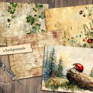 Ladybug Junk Journal Kit, Digital Scrapbook Paper, Ladybird Printable ...