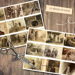 Griezelige foto's, afdrukbare rare ephemera, vintage junkjournal, digitale plakboekkit, griezelig collageblad, grimoire-horror, gotische download afbeelding 5