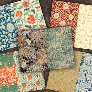 Vintage Digital Floral Patterns | printable collage sheets | junk journal paper bundle | shabby chic scrapbook kit | journaling background