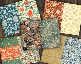 Vintage Digital Floral Patterns | printable collage sheets | junk journal paper bundle | shabby chic scrapbook kit | journaling background