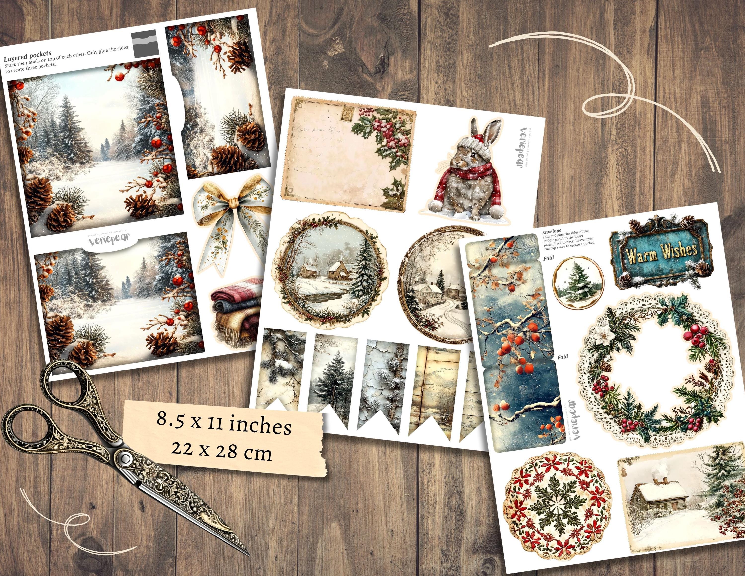 Cozy Winter Add on Junk Journal Kit, Digital Scrapbook Paper, Snow ...