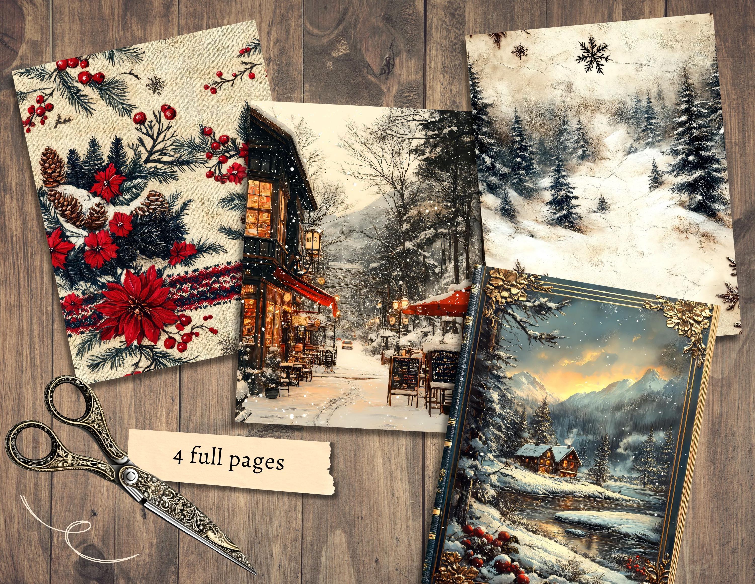 Cozy Winter Junk Journal Kit, Digital Scrapbook Paper, Snow Printable ...