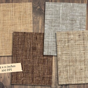 May include: Four digital paper textures in brown, beige, and gray. The textures are 8.5 x 11 inches and 300 DPI.