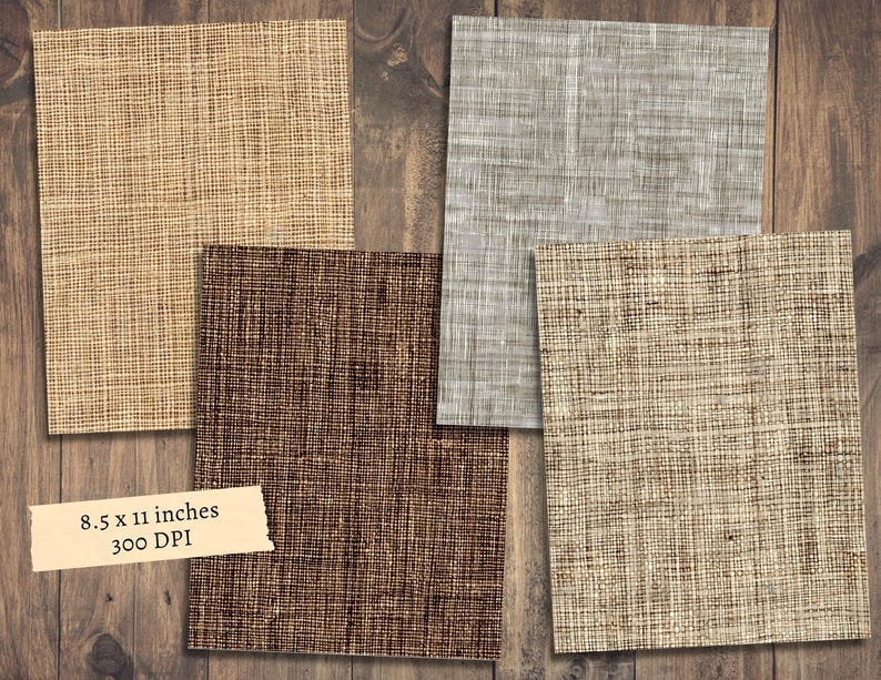 May include: Four digital paper textures in brown, beige, and gray. The textures are 8.5 x 11 inches and 300 DPI.