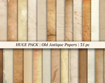 Old Paper Textures | 35 digital aged pages, printable vintage ephemera, antique background, distressed scrapbook sheets, junk journal pack