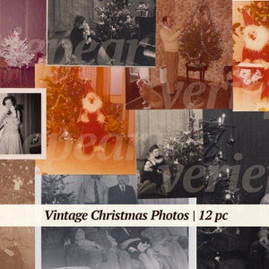 Vintage Christmas Photos | 12x | printable antique photographs | digital junk journal kit | Christmas ephemera download | scrapbook bundle