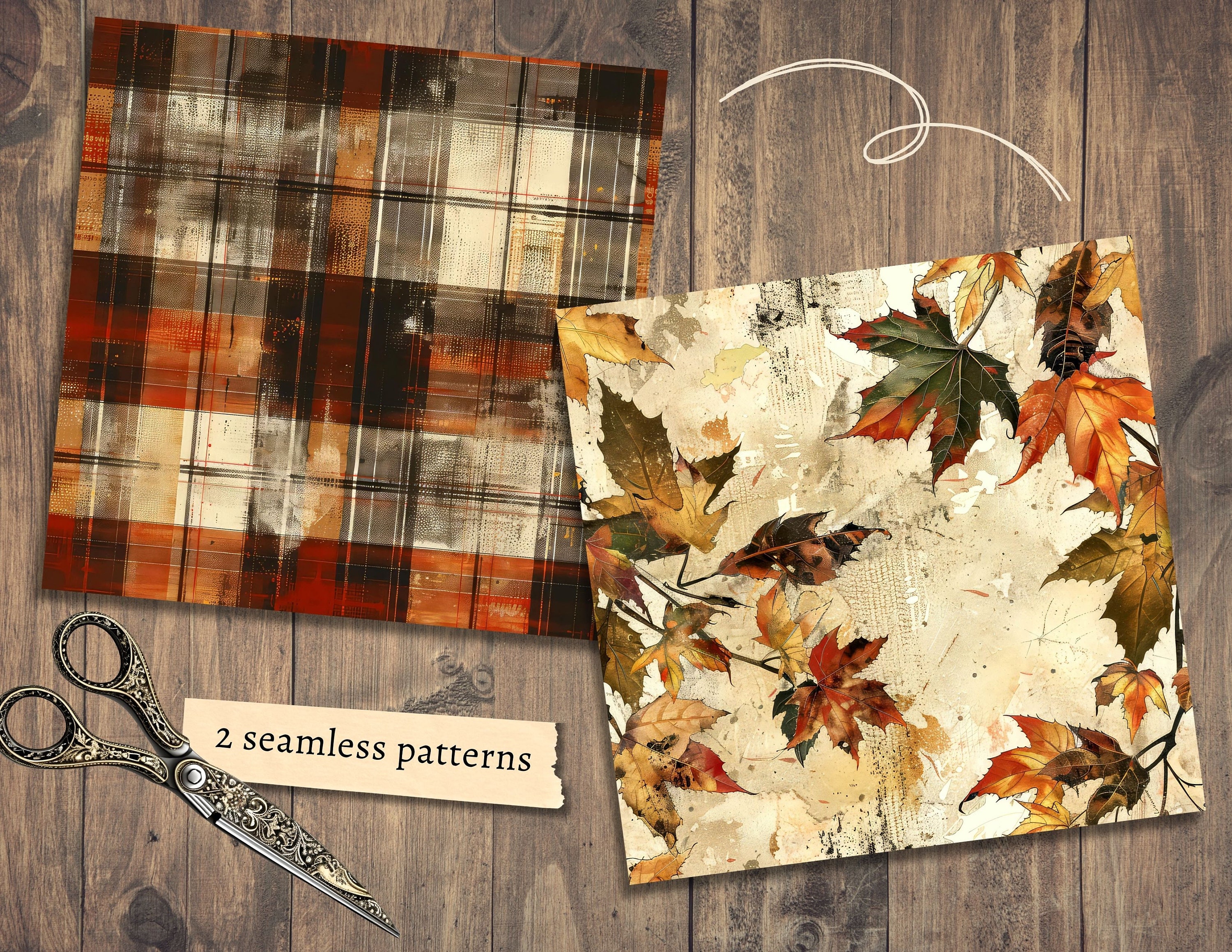 Autumn Junk Journal Kit, Digital Scrapbook Paper, Fall Printable ...