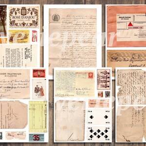 Vintage Junk Journal Ephemera Pack | SET 2 | Printable Collage Sheet ...