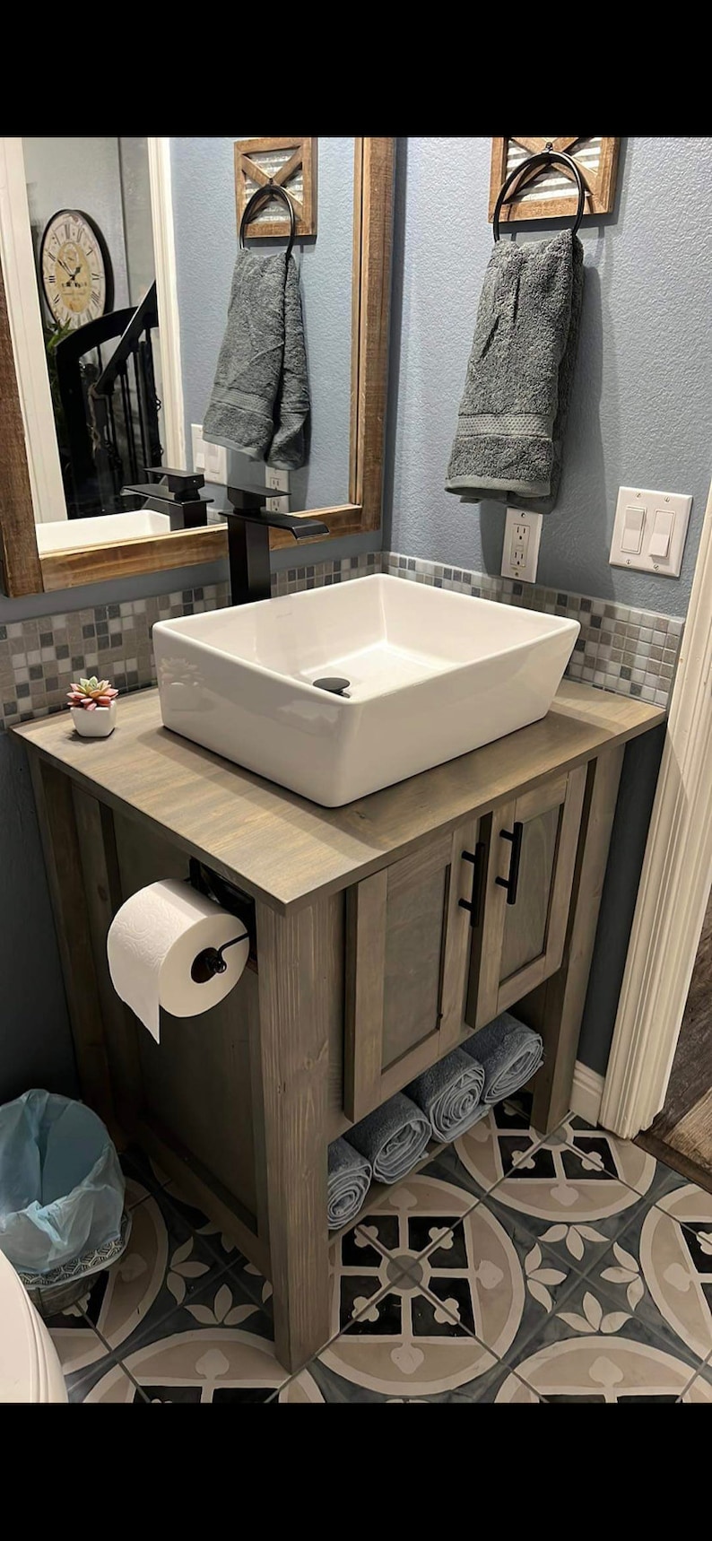 Bathroom Vanity Modern Farmhouse Style 30 Classic Grey