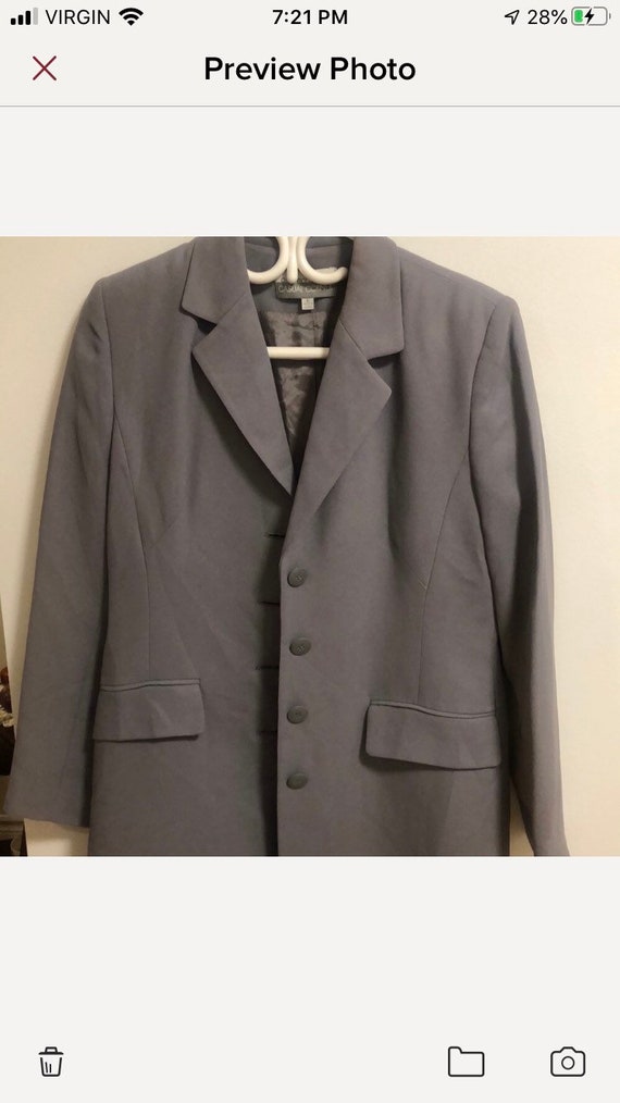 Grey casual corner long blazer