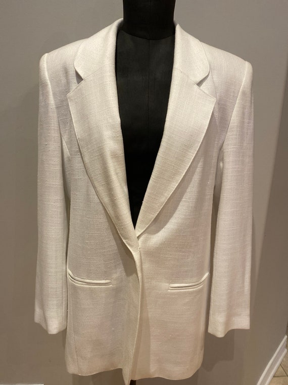White linen blazer