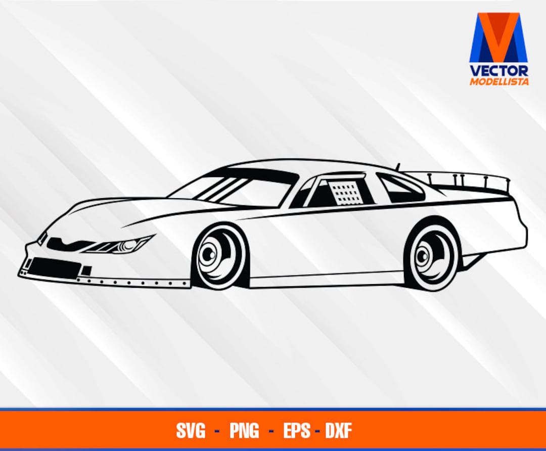 Pavement Late Model Race Car EPS - SVG - PNG - Dxf Vector Art - Cricut ...