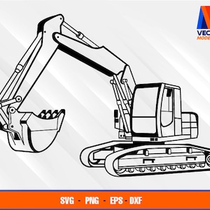 Hydraulic Excavator EPS - SVG - PNG - Dxf  Vector Art